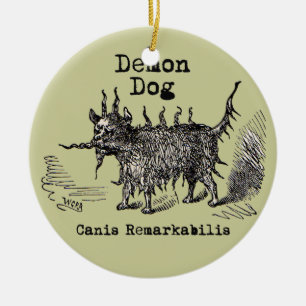 Ornamento De Cerâmica Cachorro Demônio Vintage Engraçado Fofo