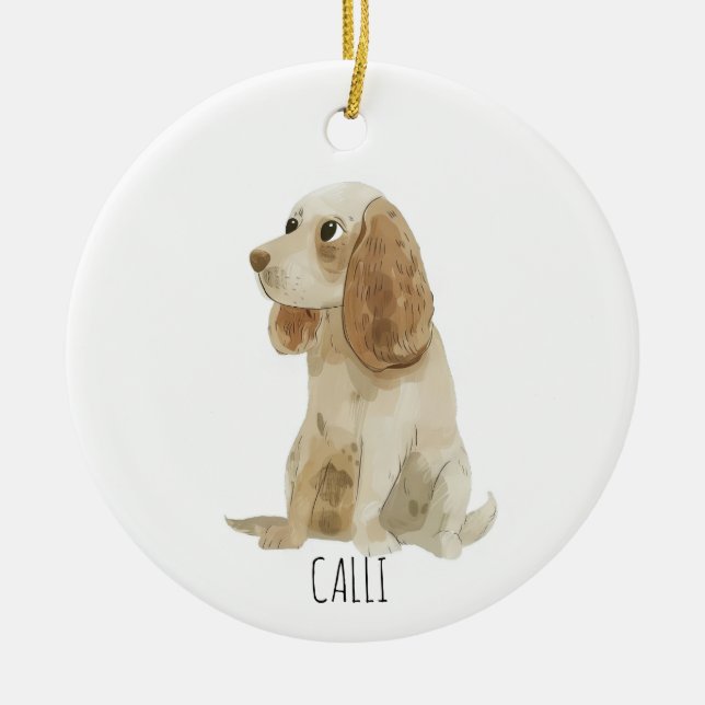 Ornamento De Cerâmica Cachorro do Cocker Spaniel (Frente)