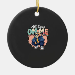 Ornamento De Cerâmica Cachorro Drip Todos Os Olhos Em Mim