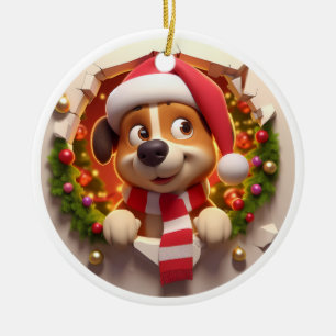 Ornamento De Cerâmica Cachorro Duplo Cujo Cachorro Passa