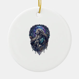 Ornamento De Cerâmica Cachorro Floresta Encantada Lua Cristal_1