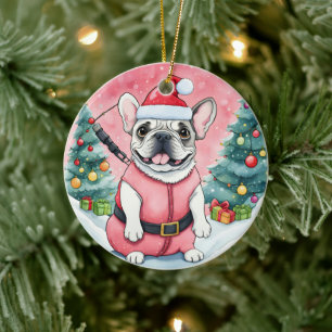 Ornamento De Cerâmica Cachorro Francês Cachorro Espanhol