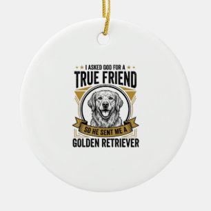 Ornamento De Cerâmica Cachorro Golden Retriever Amigo Verdadeiro Amante