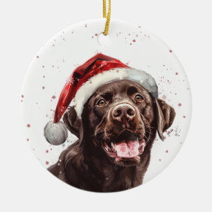 Ornamento De Cerâmica Cachorro Labrador Marrom Natal Personalizado