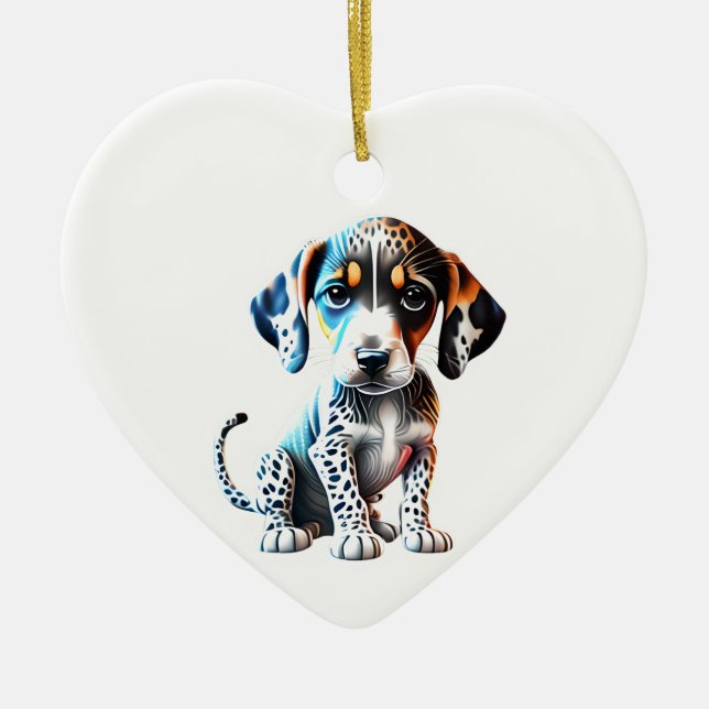 Ornamento De Cerâmica Cachorro-Leopardo-Catahoula Personalizado (Frente)