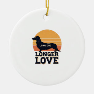 Ornamento De Cerâmica Cachorro Longo Amor Mais Longo Vintage Pôr do Sol 