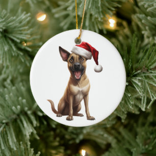 Ornamento De Cerâmica Cachorro Malinois Belga Divertido Personalizado