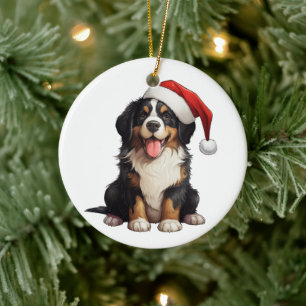 Ornamento De Cerâmica Cachorro Montanhês Bernês Divertido Personalizado