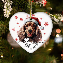 Ornamento De Cerâmica Cachorro-Panela de Natal Personalizado