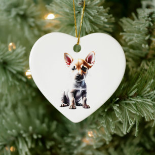 Ornamento De Cerâmica Cachorro Personalizado da Raça Canaan