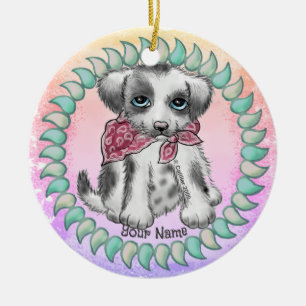 Ornamento De Cerâmica Cachorro Pupper 