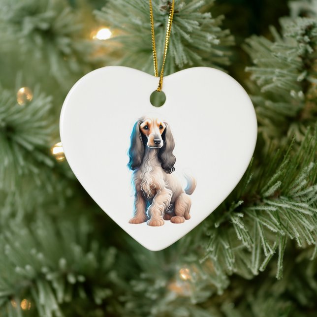 Ornamento De Cerâmica Cachorro Puppy Afghan Hound Personalizado (Árvore)