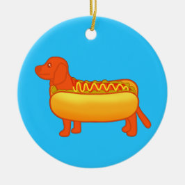 Ornamento De Cerâmica Cachorro-quente Dachshund Adorável