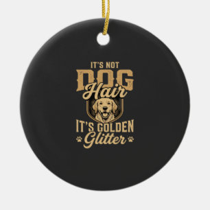 Ornamento De Cerâmica Cachorro Retriever Dourado Engraçado Cabelo Brilho