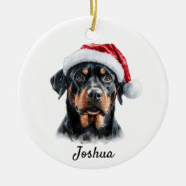 Ornamento De Cerâmica Cachorro Rottweiler Personalizado 