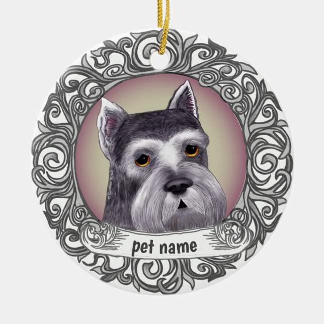 Ornamento De Cerâmica Cachorro Schnauzer (Frente)