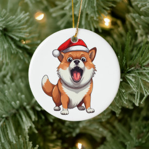 Ornamento De Cerâmica Cachorro Shiba Inu Divertido Personalizado