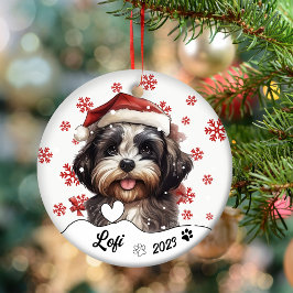 Ornamento De Cerâmica Cachorro Shih Tzu de Natal Personalizado