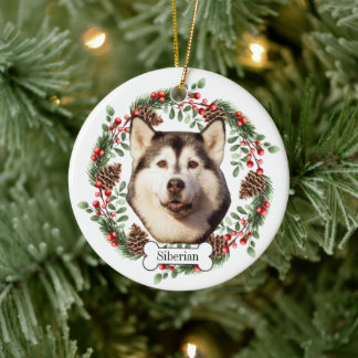 Ornamento De Cerâmica Cachorro Siberian Husky