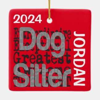 Ornamento De Cerâmica Cachorro Sitter Extraordinaire PERSONALIZADO