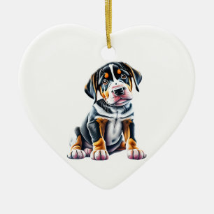 Ornamento De Cerâmica Cachorro Suíço Maior Personalizado