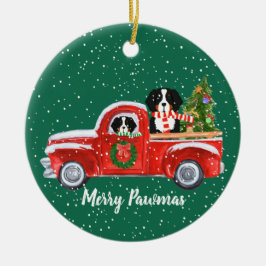Ornamento De Cerâmica Cachorro Vermelho Personalizado Cães de Natal
