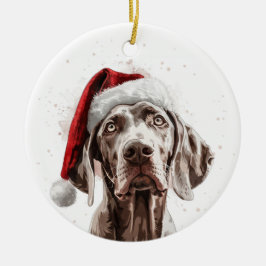 Ornamento De Cerâmica Cachorro Weimaraner Natal Personalizado