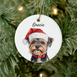 Ornamento De Cerâmica Cachorro Yorkshire Terrier Personalizado