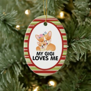 Ornamento De Cerâmica Cachorros de Corgi Bonitos - Minha Gigi Me Ama