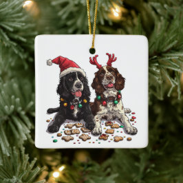 Ornamento De Cerâmica Cachorros do Cocker Spaniel Natal