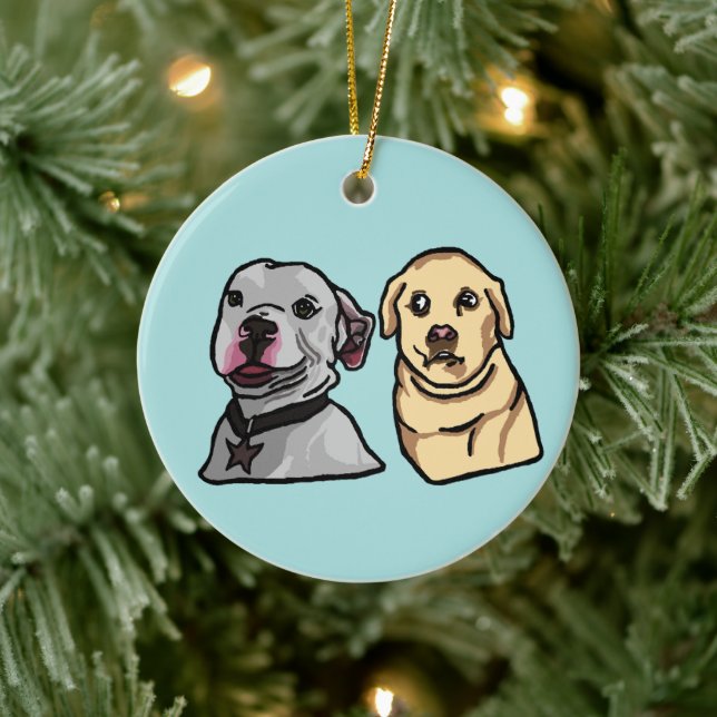 Ornamento De Cerâmica Cachorros Memes Fofos (Árvore)
