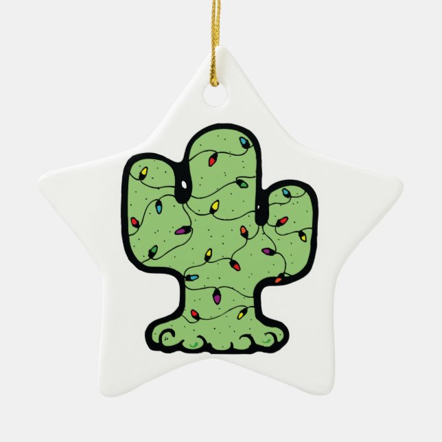 Ornamento De Cerâmica cacto de natal (Frente)