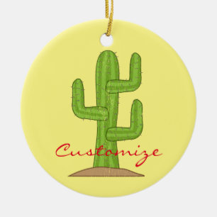Ornamento De Cerâmica Cacto Thunder_Cove do Saguaro