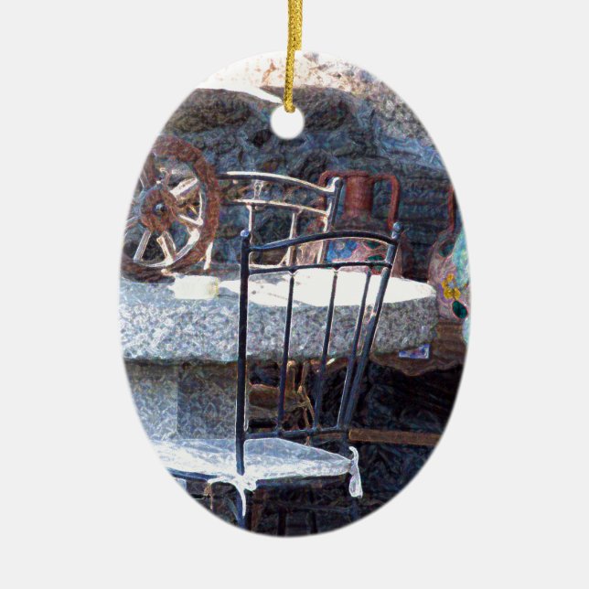 Ornamento De Cerâmica Cactus Espanhol Ainda Vida (Frente)