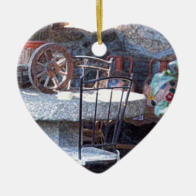 Ornamento De Cerâmica Cactus Espanhol Ainda Vida (Frente)