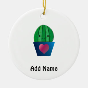 Ornamento De Cerâmica Cactus Love