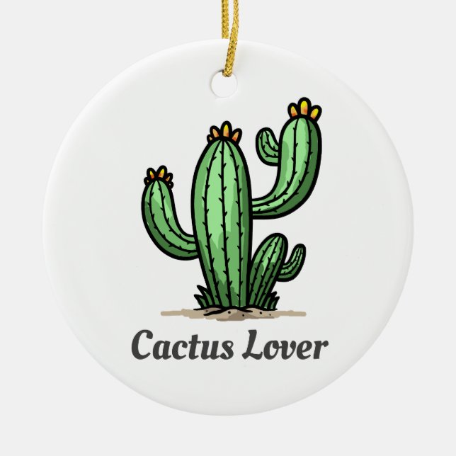 Ornamento De Cerâmica Cactus Lover (Frente)