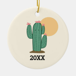 Ornamento De Cerâmica Cactus Themed Ornament