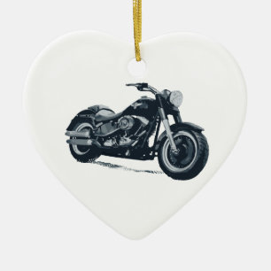 Ornamento De Cerâmica Cada menino ama uma motocicleta americana azul
