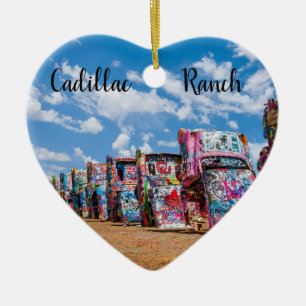 Ornamento De Cerâmica Cadillac Ranch, Texas, Coração