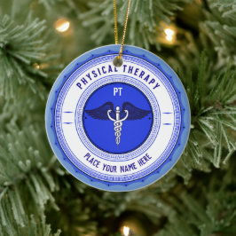 Ornamento De Cerâmica Caduco de Terapia Física Azul Personalizado