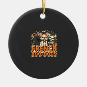 Ornamento De Cerâmica Cães Boo Franceses Desenho de Bulldog Francês de H