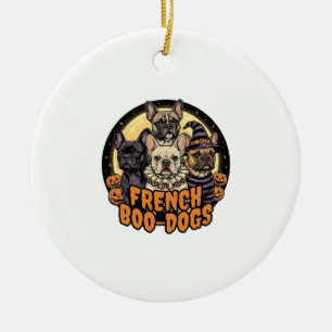 Ornamento De Cerâmica Cães de Boo Franceses Design de Bulldog Francês de