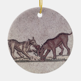 Ornamento De Cerâmica Cães que lutam por um pássaro, romanos, ò-ó s