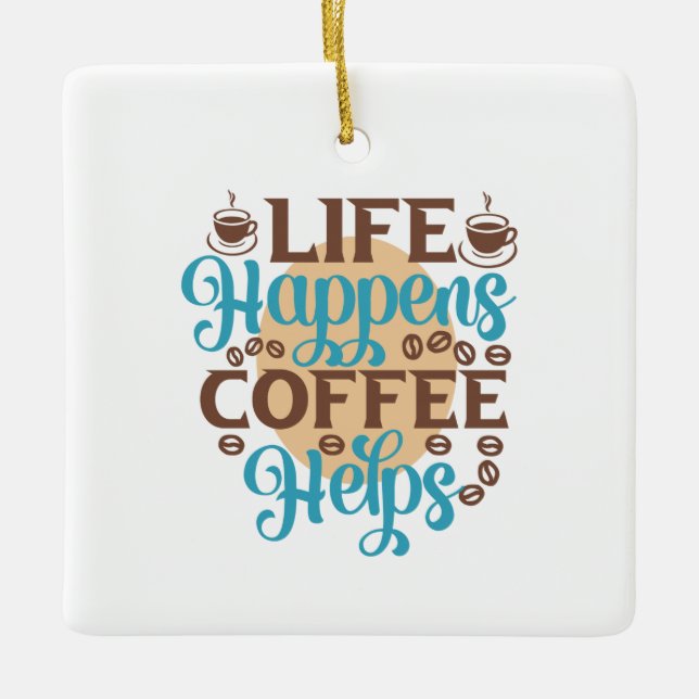Ornamento De Cerâmica Café Arte Acontece Café Ajuda (Frente)