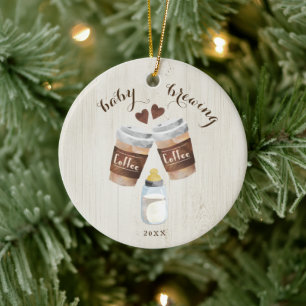 Ornamento De Cerâmica Café De Criação De Bebês, Cerveja E Garrafa De