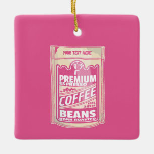 Ornamento De Cerâmica Café espresso Premium feijões cor-de-rosa comida