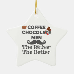 Ornamento De Cerâmica Café Lover Chocolate Homens Mais Ricos