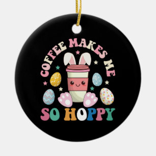 Ornamento De Cerâmica Café Me Faz Tão Saltitante Coelho Bunny Alegre Pás