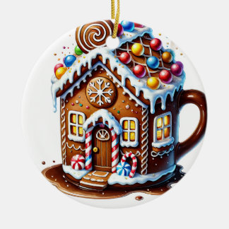 Ornamento De Cerâmica Café Natal